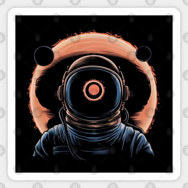 Astronaut Eclipse Space Artwork Cosmic Sci-Fi Gift Graphic Magnet by MakerMind8.2